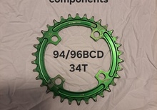 Framdrev, 96BCD, 34T, SuperStar Components