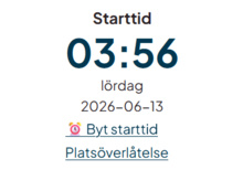 Vätternrundan 315km startiden kl 03:56
