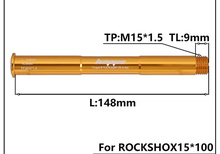 Orange thru-axle för framgaffel 15x100, bla RockShox