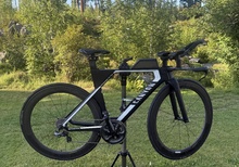 Canyon Speedmax CF SLX 8 (2017) Small med wattmätare och Zipp Super-9 Disc